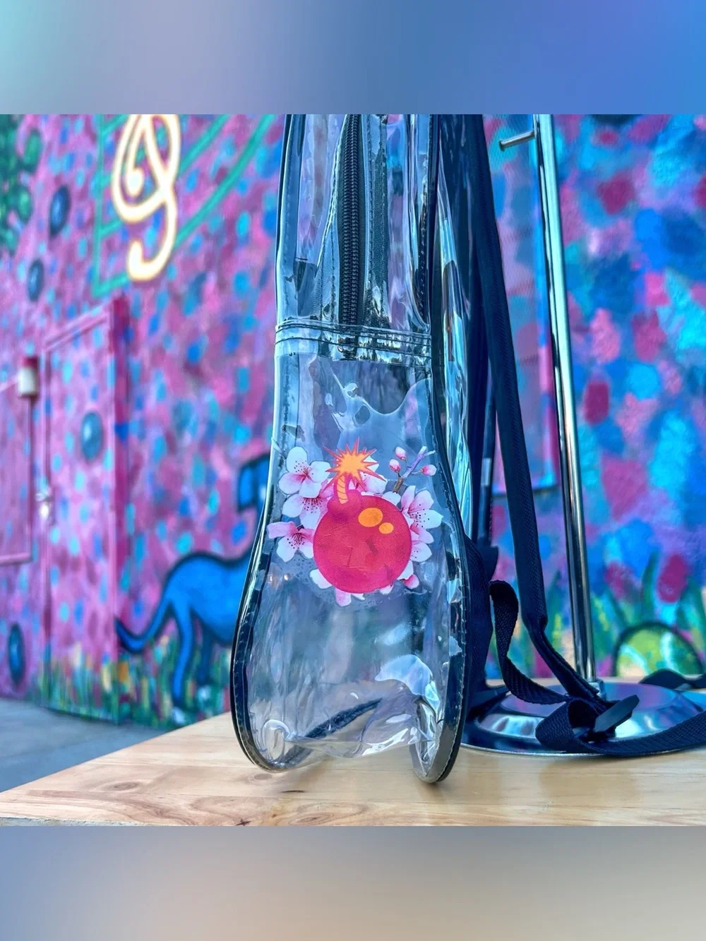 ‘CHERRY BOMB V2’ Clear Backpack 15”